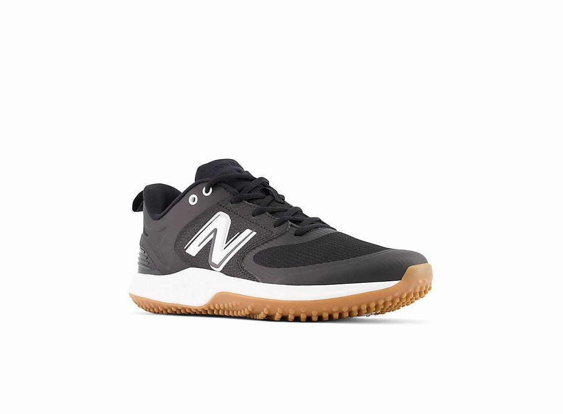 New Balance Men's Fresh Foam 3000 V6 Turf Baseball Shoes - Black with White & Gum Rubber - T3000BK6 marathon shoes