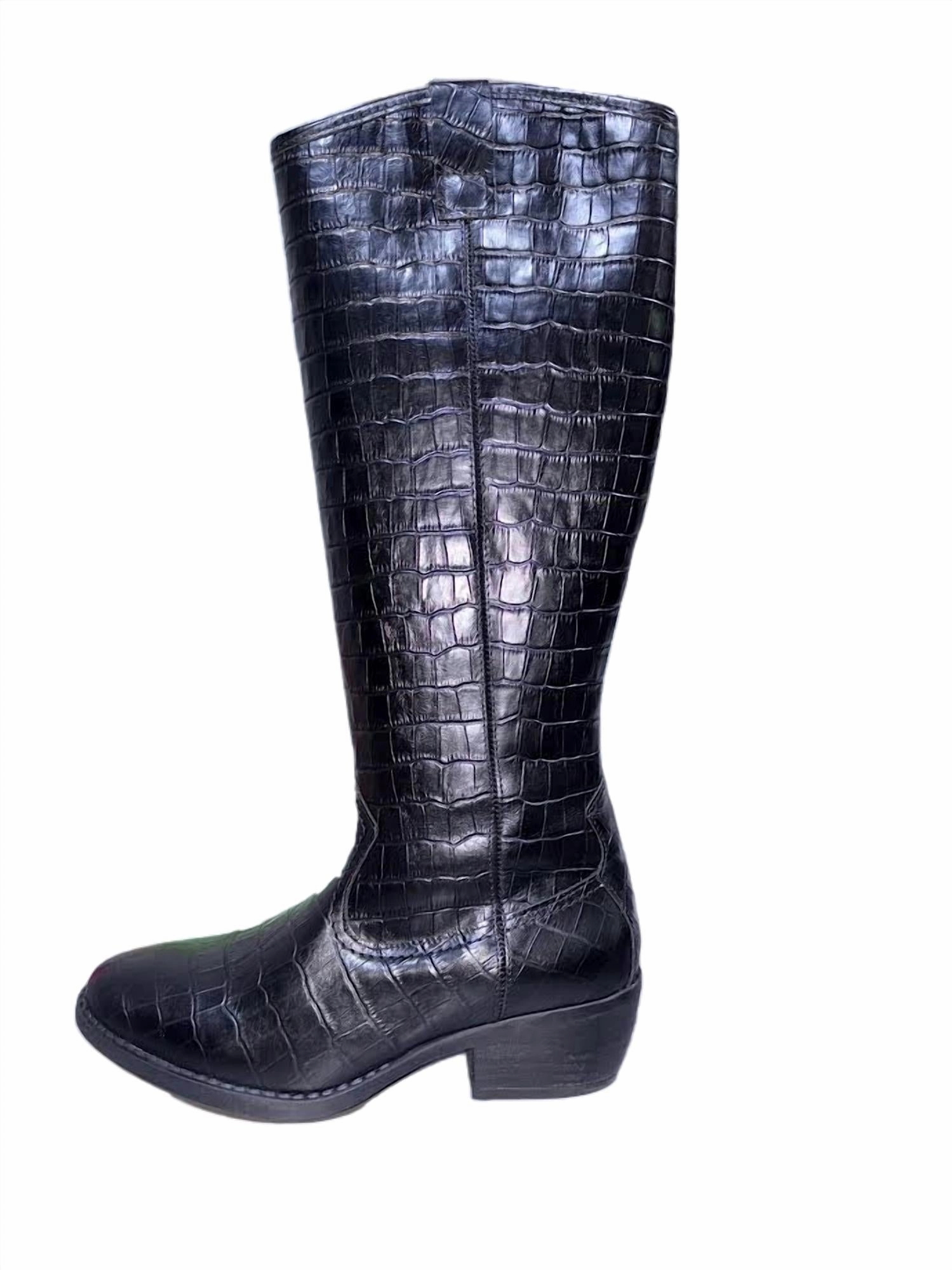 Low Profile Rough Terrain Soft Lining Women's Briana Over The Knee Boot In Black