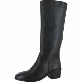Korean Trend City Wear Women's Gift Calf Boots In Soft Black Leather