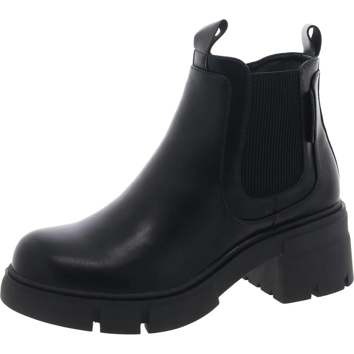 William Womens Laser Cut Faux Leather Chelsea Boots Work Field Arctic Cool