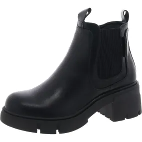 William Womens Laser Cut Faux Leather Chelsea Boots Thermal Core City Walking