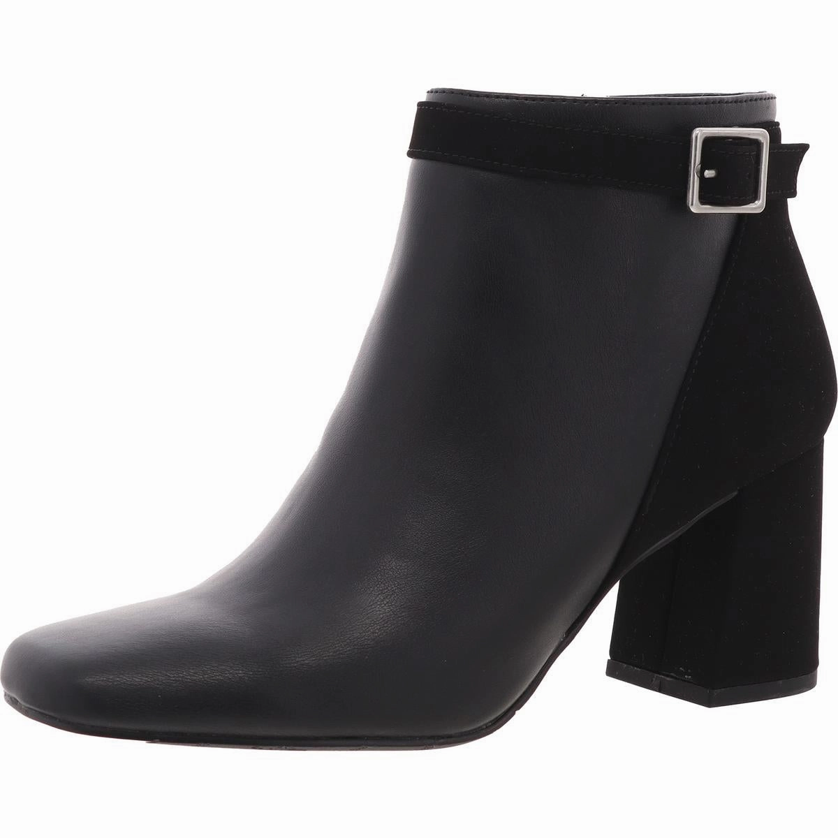 Winnipeg Womens Block Heel Faux Leather Ankle Boots Thermal Core Cold Weather Commuter