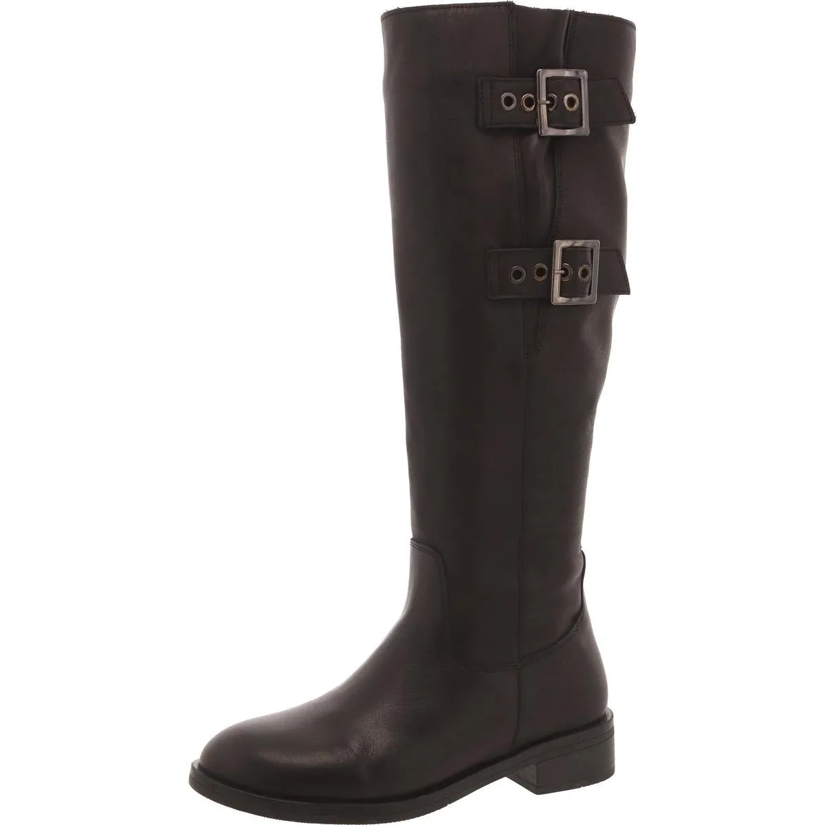 Protective Cushioning Jaymes Womens Leather Block Heel Knee-High Boots
