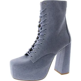 Crisp Lines Multi Surface Confident Womens Lace-Up Platform Mid-Calf Boots