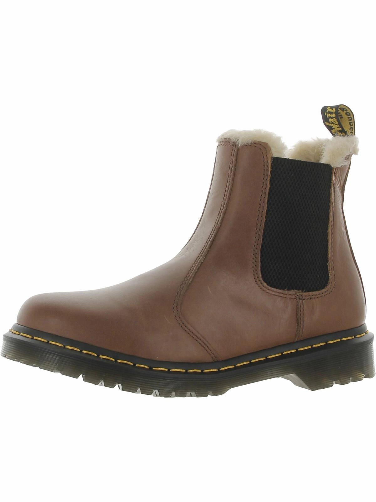 2976 Leonore Womens Pull On Faux Fur Chelsea Boots Lace Up