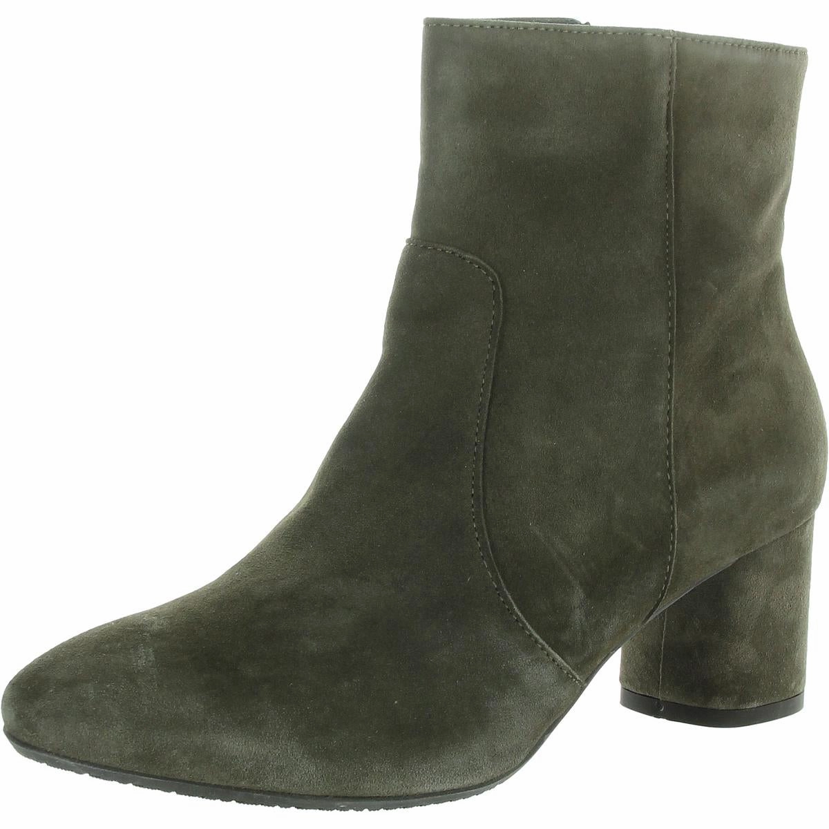 Womens Zipper Suede Booties Insulated Rainy Days Stage Show