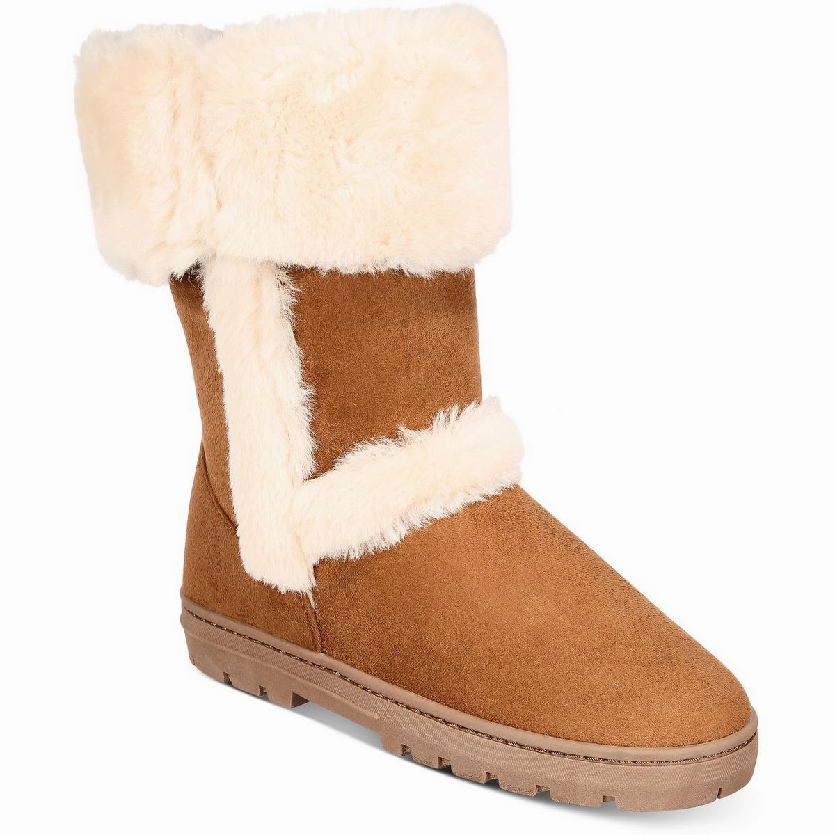 Wittyy Womens Pull On Round Toe Mid-Calf Boots Eco Material Hiking Trails