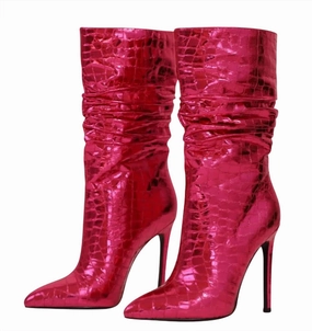 Women's 90210 Boots In Pink Ankle Lock Heavy Use