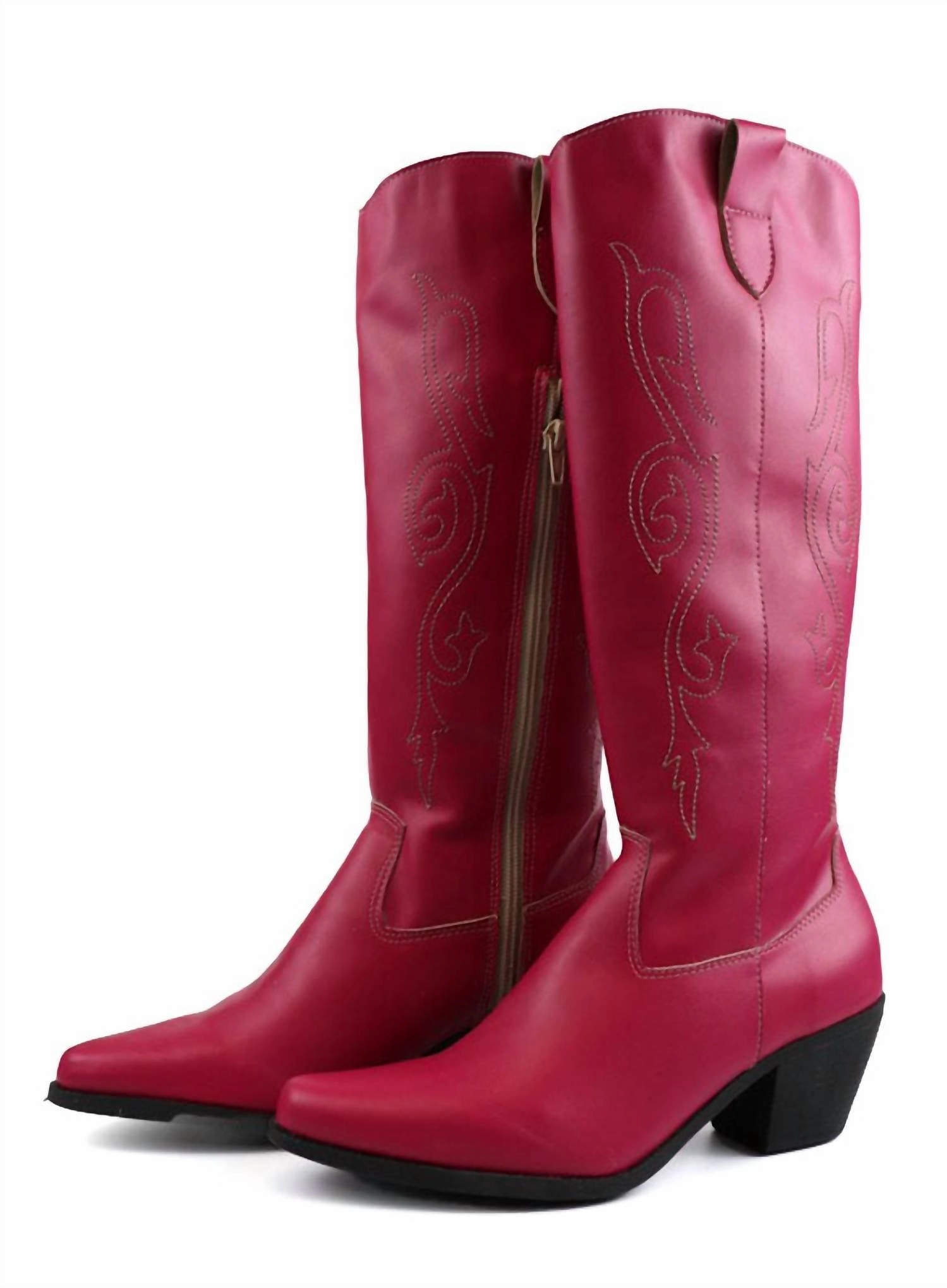 Stable Support Rainy Days Women's Belle Western Under-The-Knee Boots In Fuchsia