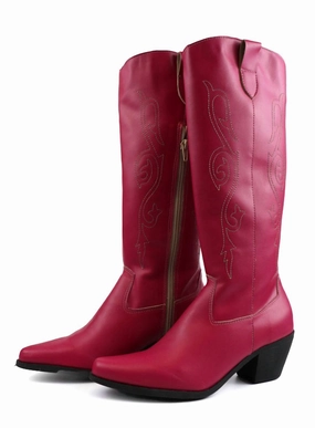 Stable Support Rainy Days Women's Belle Western Under-The-Knee Boots In Fuchsia