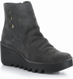 buckle Classic Design Women's Brom Zip Up Ankle Boots In Oil Suede Diesel