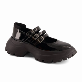 Women's Combat Mary Janes Shoes In Black Functional Style Reliable Fit