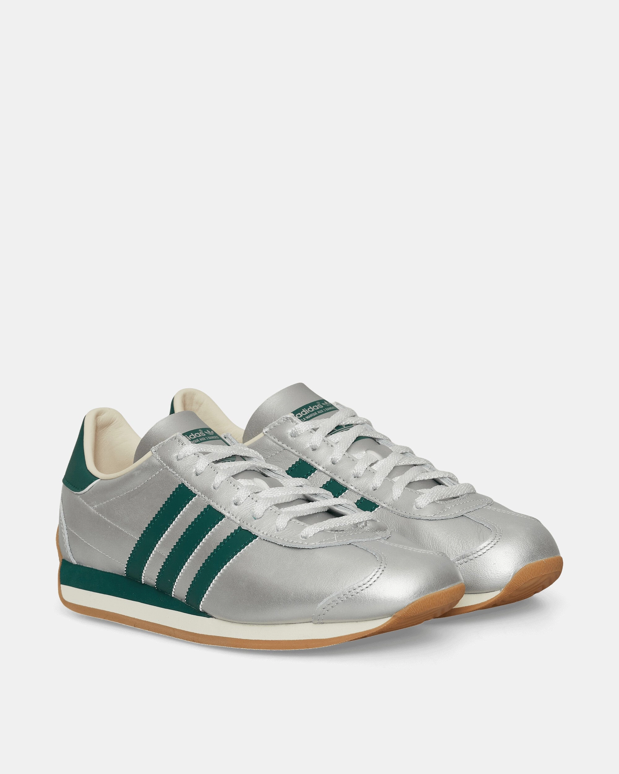 Textured Surface Women's Country OG Sneakers Silver Metallic / Collegiate Green