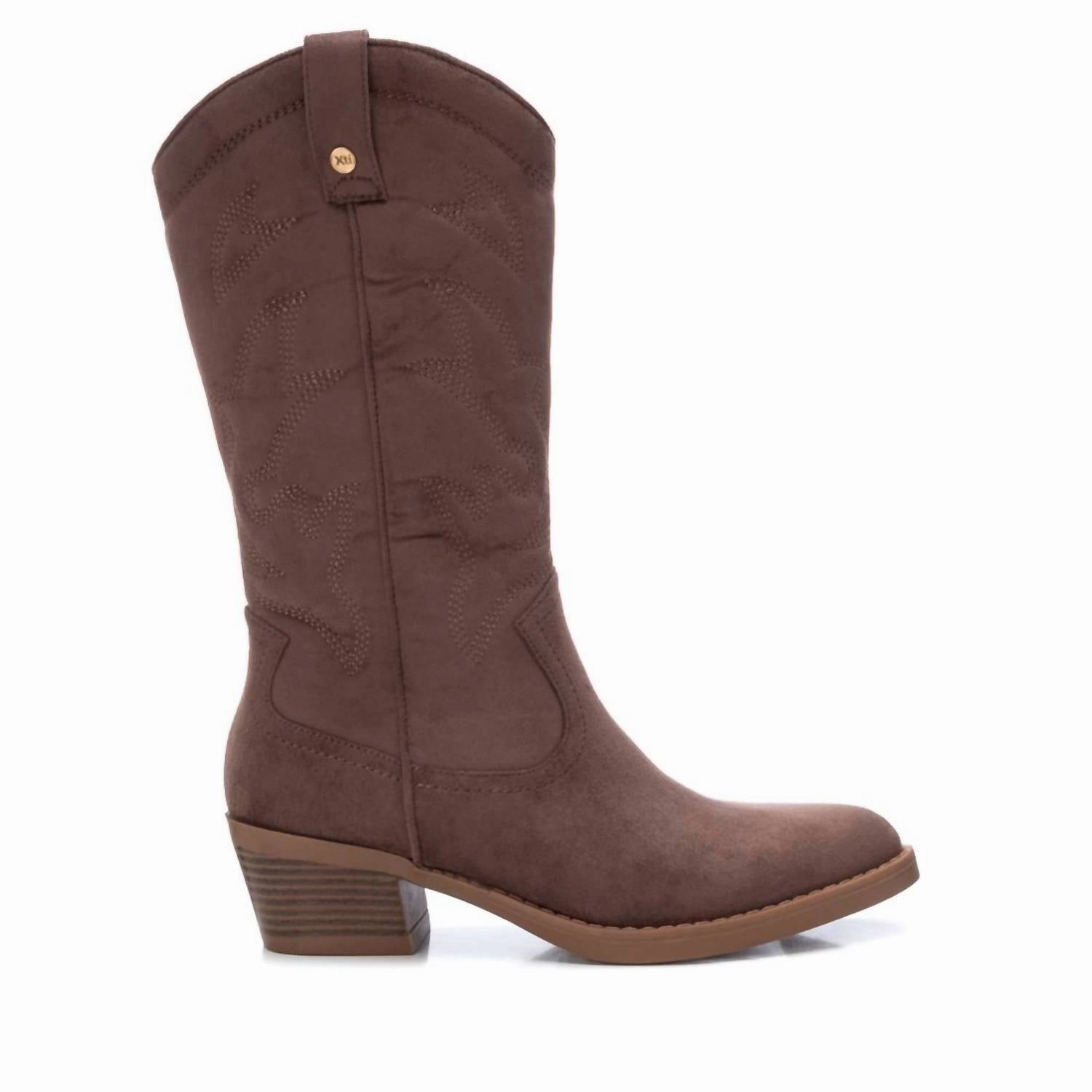 Women's Cowboy Boots In Taupe Breathable Uppers Daily Movement