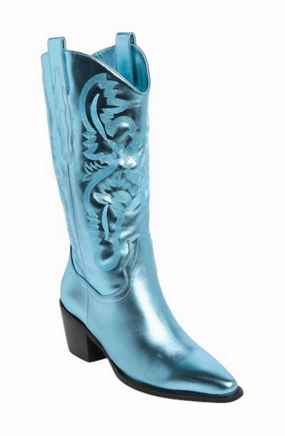 Women's Danilo Boots In Ice Blue Metallic Insulated Cold Weather Commuter