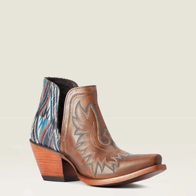 Thick Grip Outdoor Freedom Women's Dixon Chimayo Western Boot In Fiery Tan & Navy