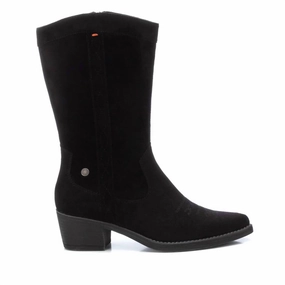 Women's Italian Western Boots In Black Rodeo Event Croc Look