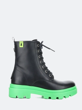 Women's Jacy Combat Boot In Black Traction Sole Seamless Comfort Cold Weather Commuter