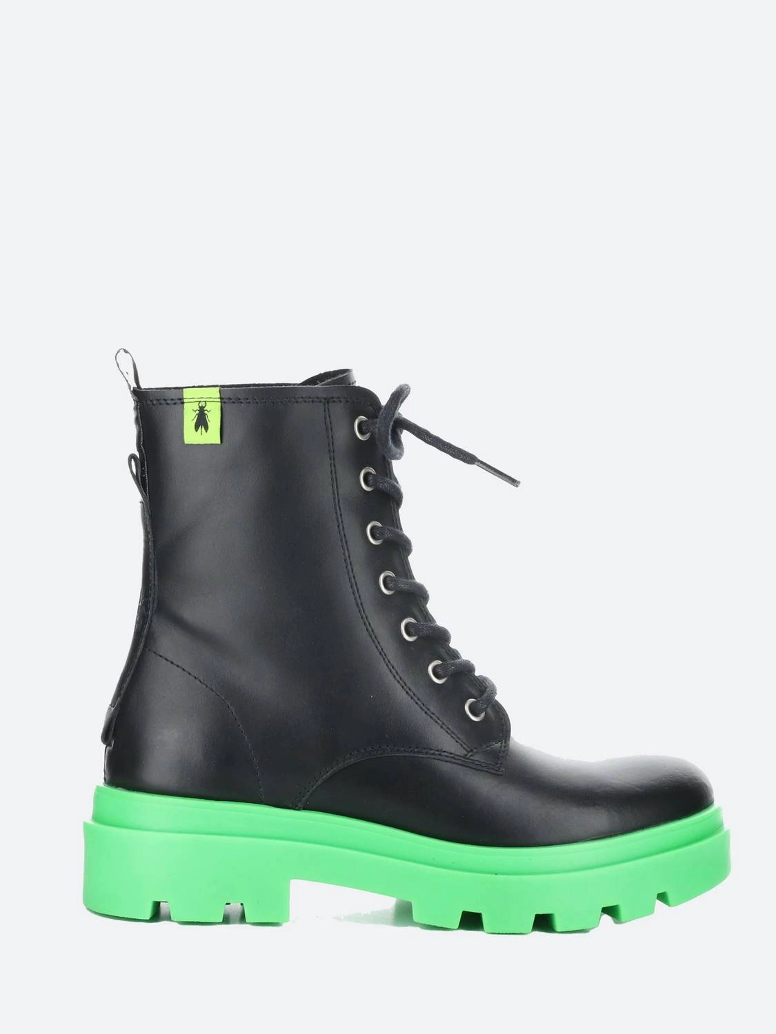 Women's Jacy Combat Boot In Black High Traction Morning Walk Cushioned Step All Day Worker