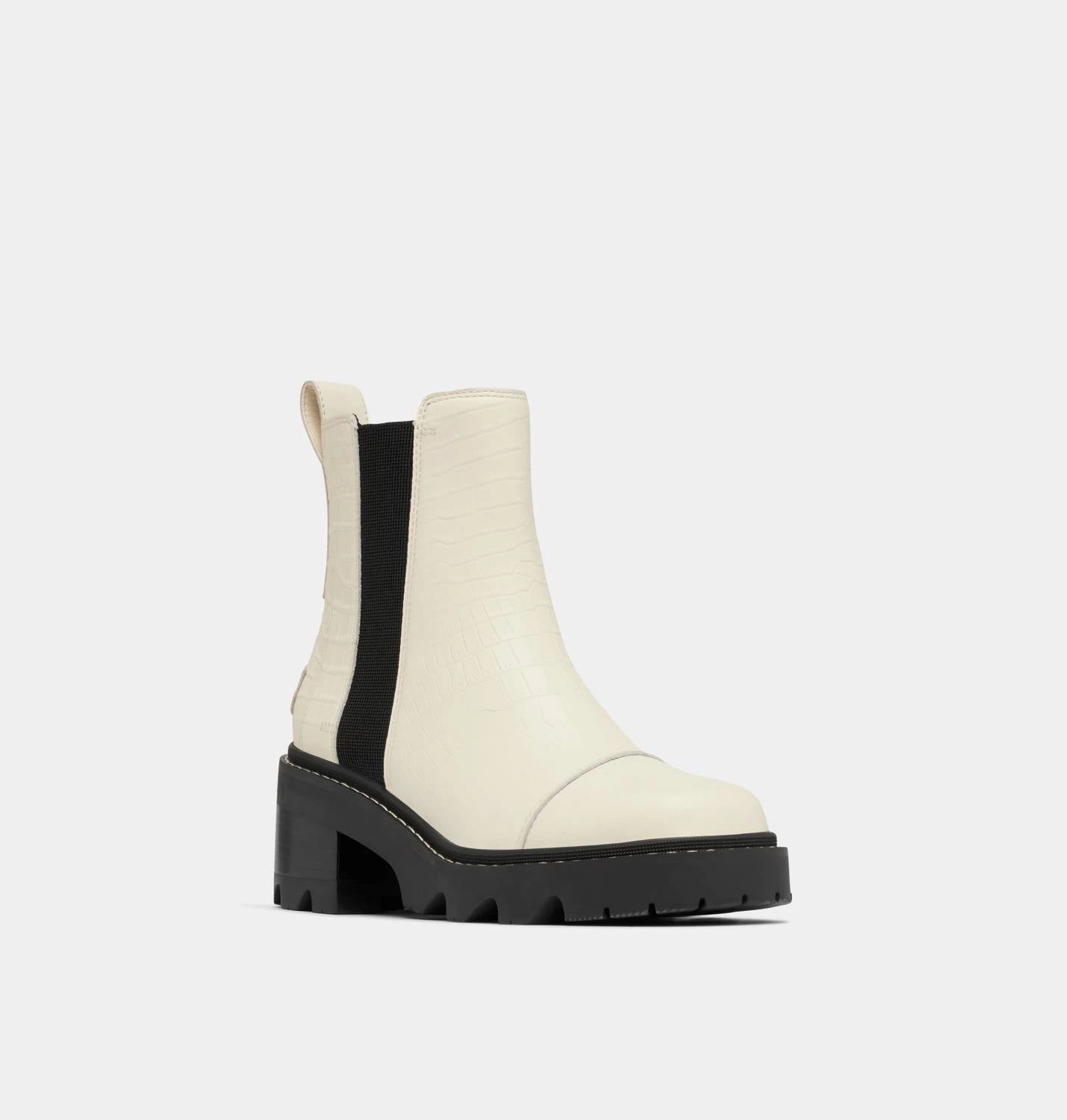 Women's Joan Now Chelsea Boots In Chalk / Black Comfortable Support Comfortable Padding