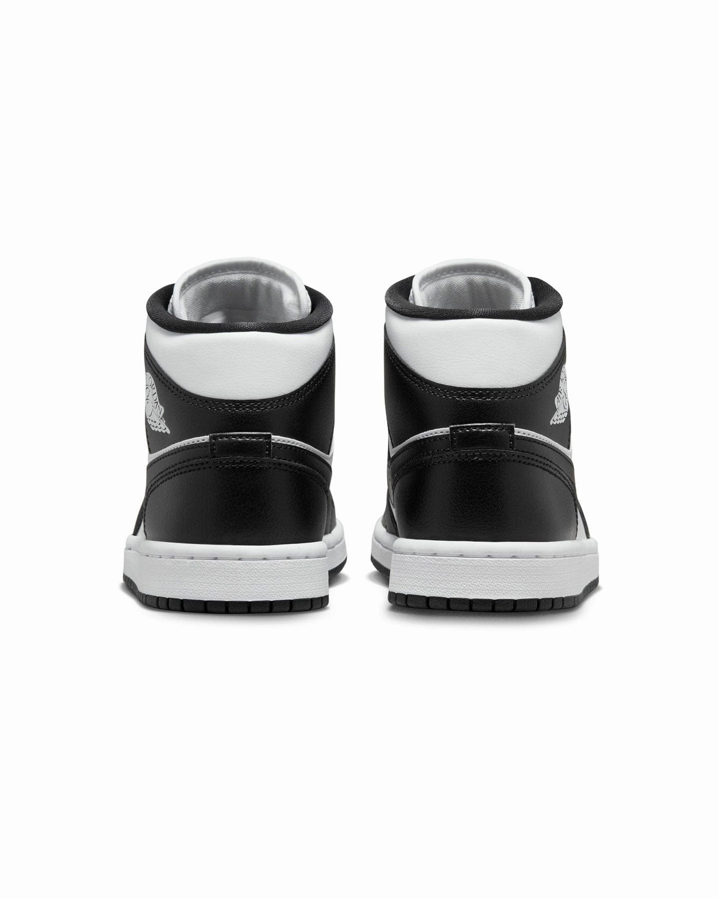 Women's Jordan 1 Mid - White / Black - White Knit Upper Comfort Ankle Support