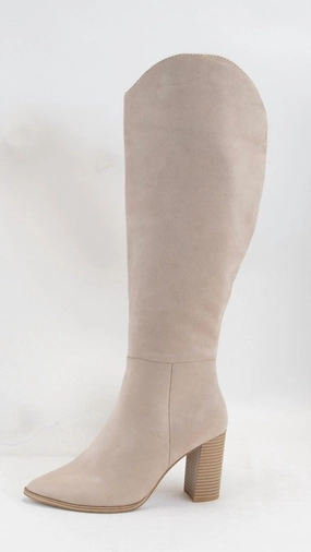 Women's Knee High Suede Boot In Clay Dual Lined