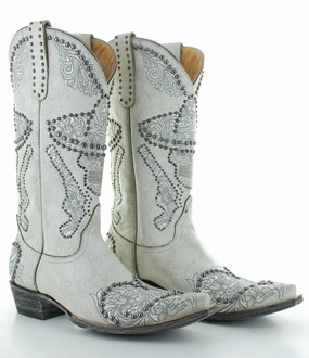 Women's L&l Shooter Boots In White Sturdy Adjustable Straps