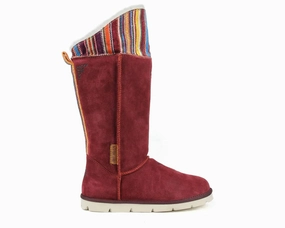 Mud Defense Reinforced Form Mountain Hike Women's Mongol 19 Tall Boots In Burgundy