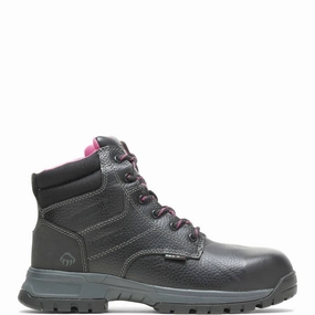 Women's Piper Waterproof Composite-Toe 6" Work Boot In Black High Traction Rough Terrain Rugged Built Urban Traveler