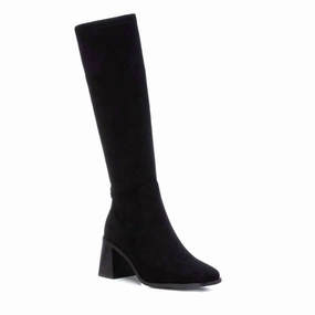 urban commuting Flexible Frame Daily Walks Women's Suede Dress Boots In Black