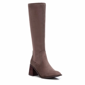 Women's Suede Dress Boots In Light Brown Seamless Comfort River Crossing