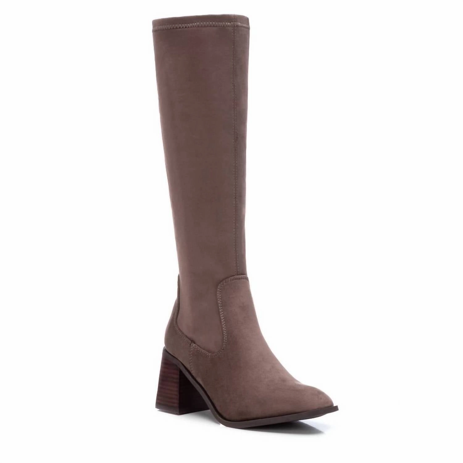Women's Suede Dress Boots In Light Brown Premium Comfort