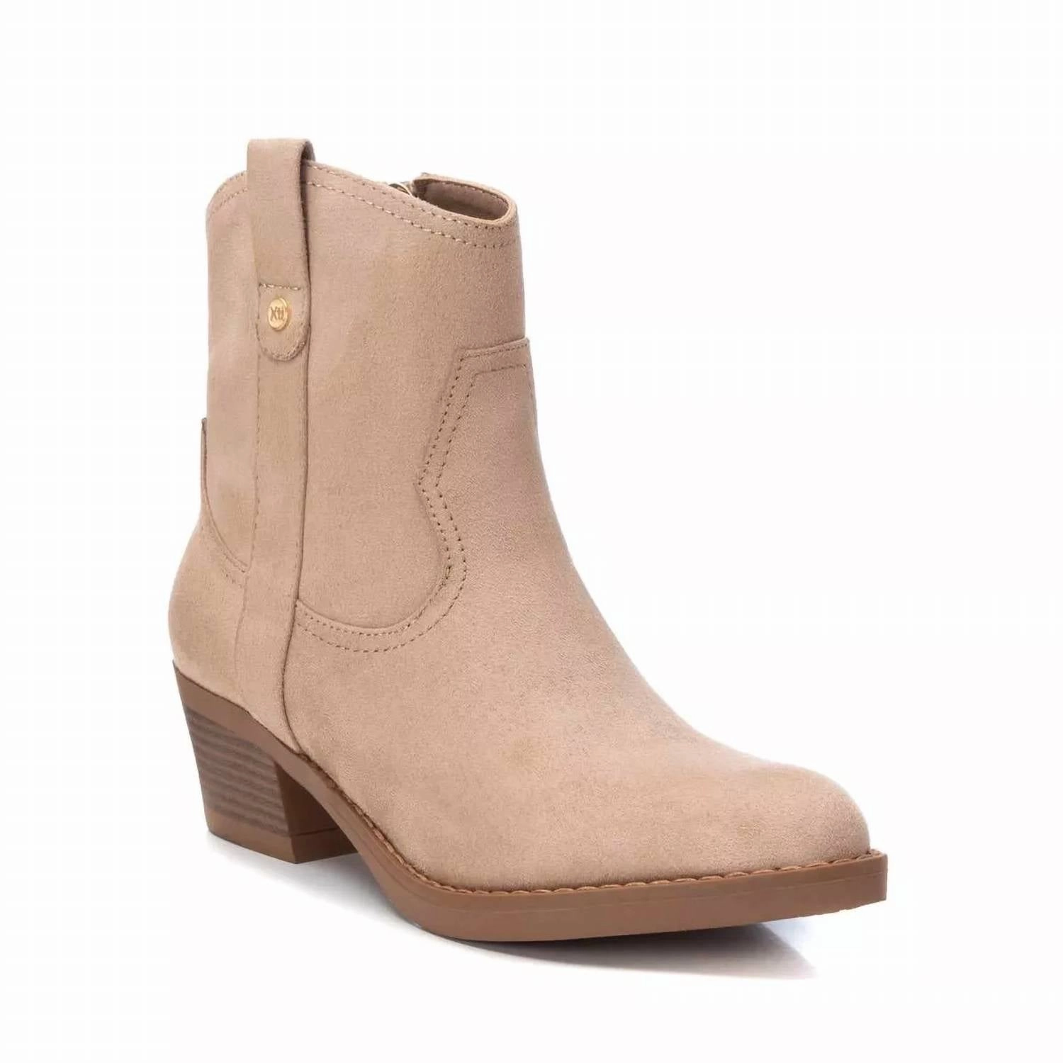 Women's Suede Italian Western Boots In Beige/khaki Mud Friendly