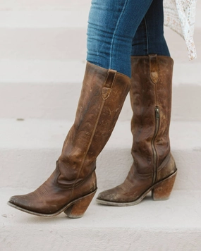 Padded Interior Rainy Day Commuter Trail grip Women's Tall Boots In Brown