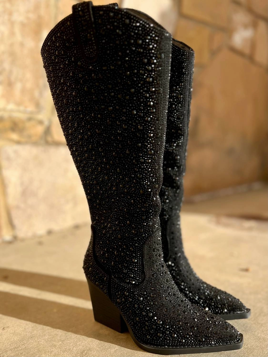 Women's Tall Cadillac Boots In Black Lightweight Comfort Knit Top