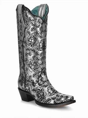 Winter Protection Women's Western Dress Boots In Silver/black