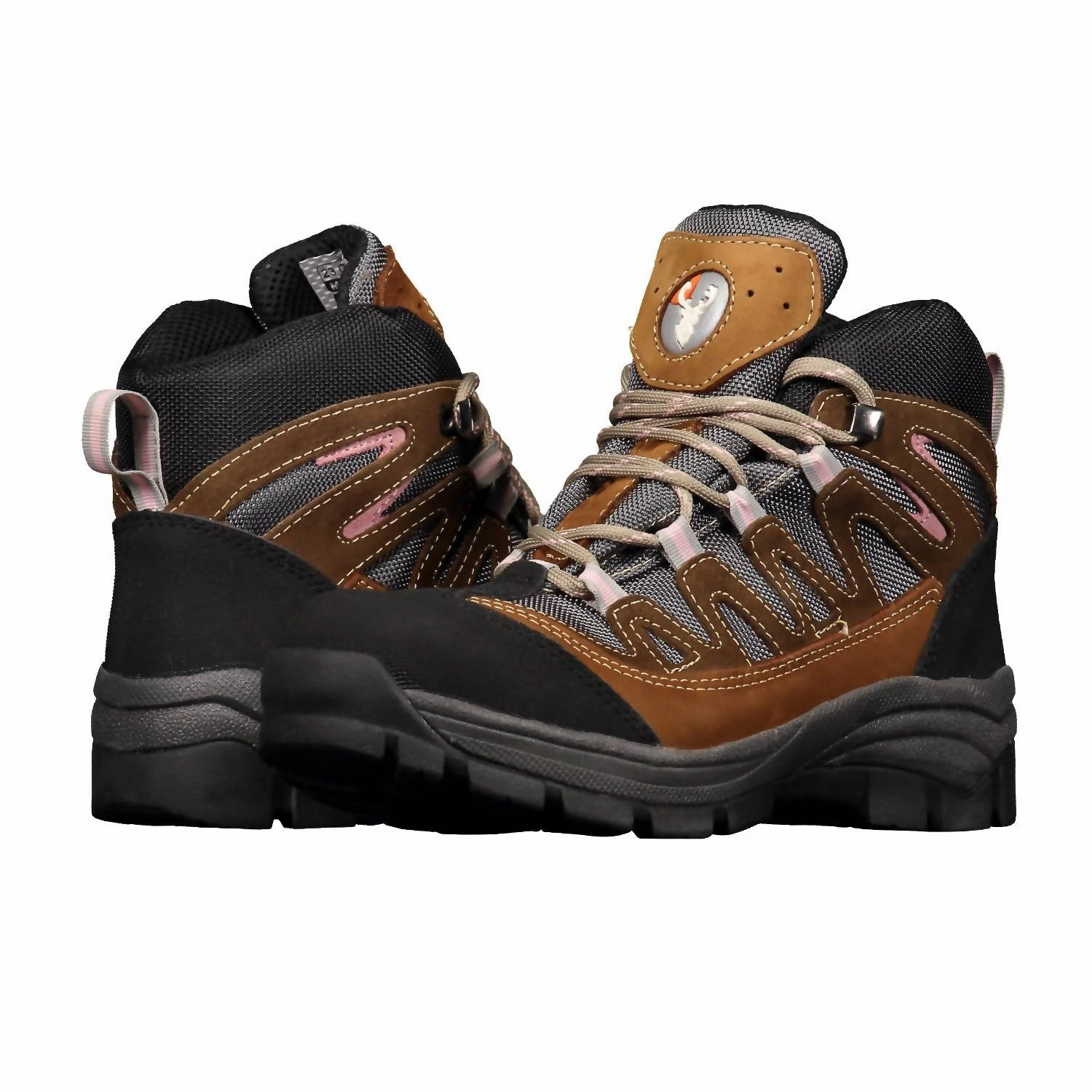 Outdoor Hiking Women Steel Toe Work Boots In Brown