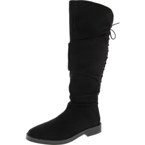 Womens Faux Suede Lace-Up Knee-High Boots Insulated Cold Climate Perfect Fit