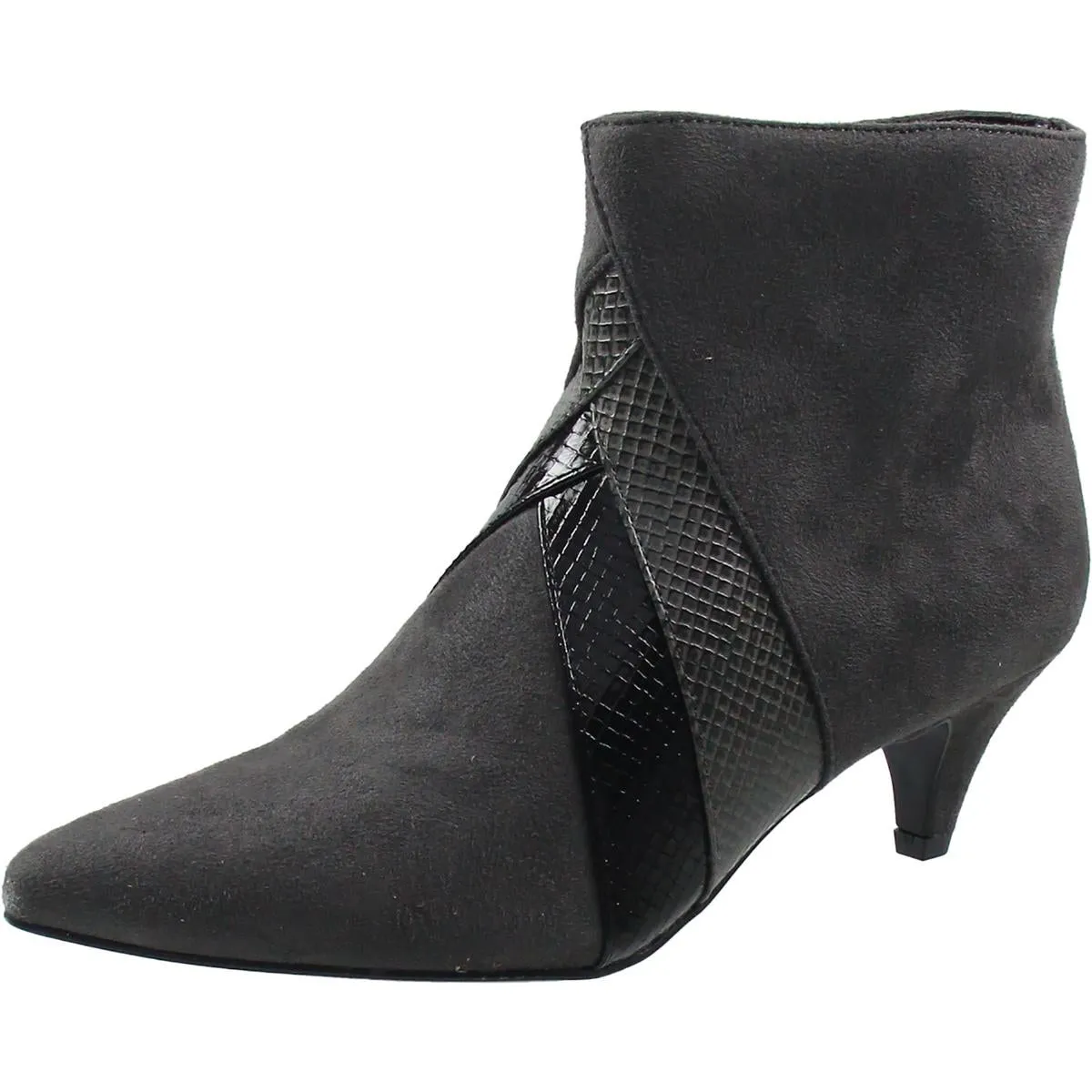 Flexible Shank Durable Shell Work Commute Womens Faux Suede Mixed Media Booties