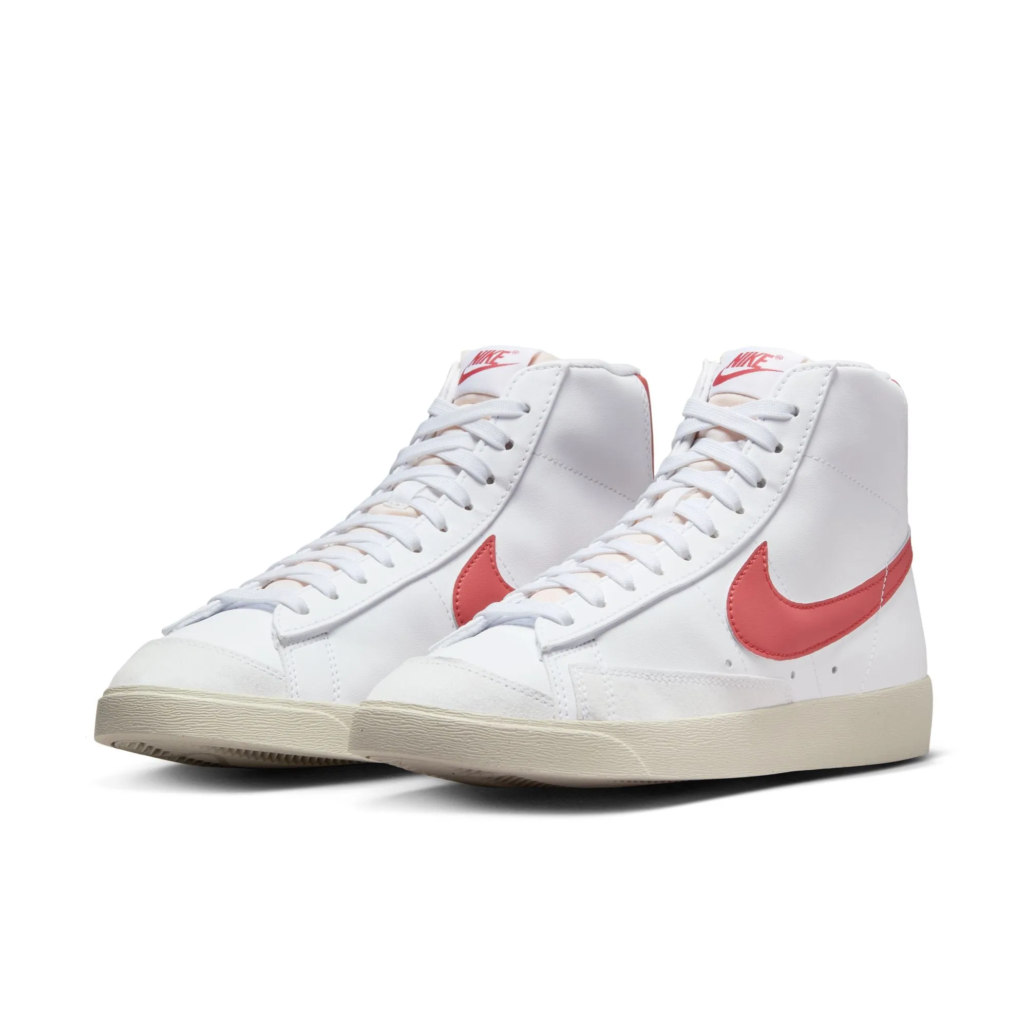 Womens Nike Blazer Mid '77 'White/Adobe Red' Sneaker Display Friction reduction