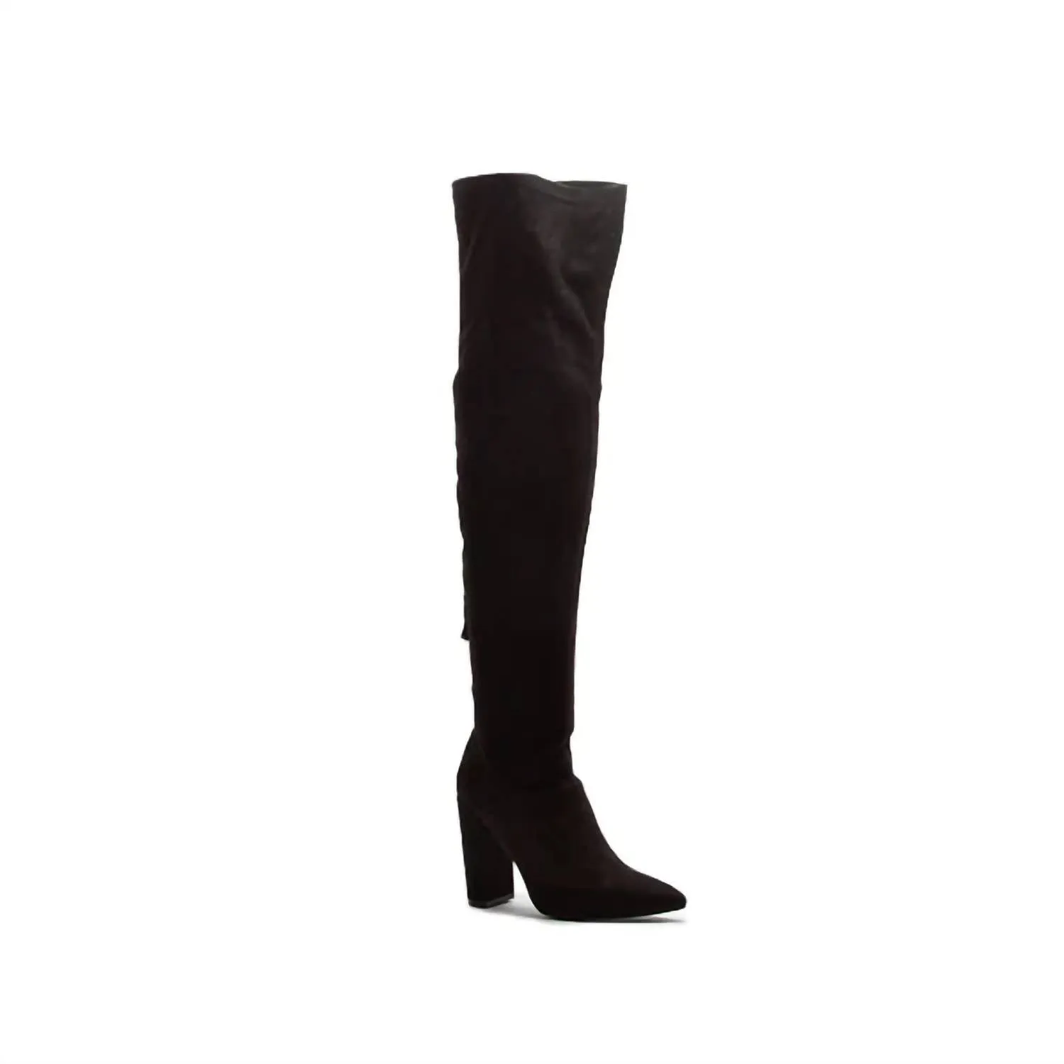 Sleek Construction Elevated Comfort Women's Over The Knee Stretch Faux Suede Boots In Black