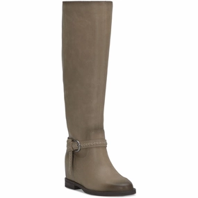 Hard Ground Canvas Womens Belted Leather Knee-High Boots