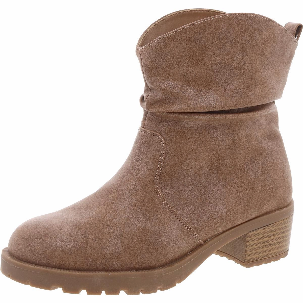Womens Block Heel Faux Leather Chelsea Boots Supportive sole Built For Comfort