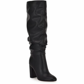 Stable Fit Womens Block Heel Faux Leather Knee-High Boots