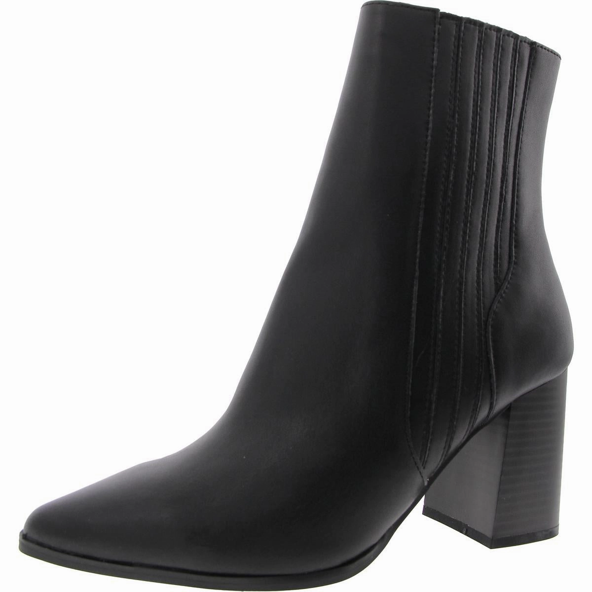 Compact Build Stable Support Urban Commute Womens Block Heel Man Made Ankle Boots