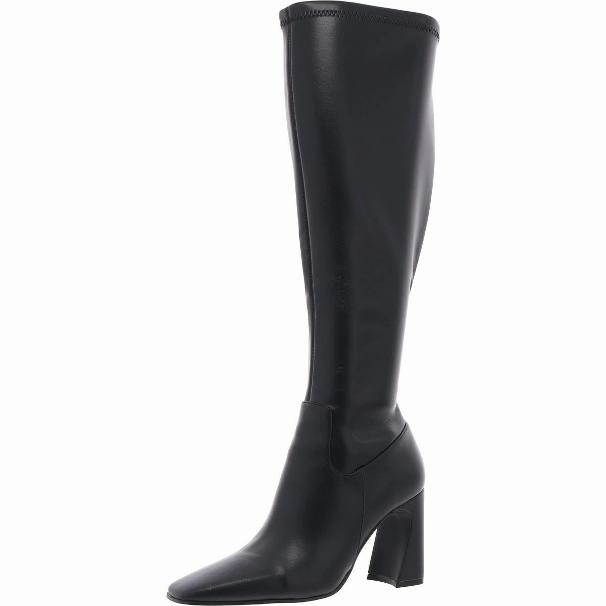 Womens Block Heel Man Made Knee-High Boots Sleek Design