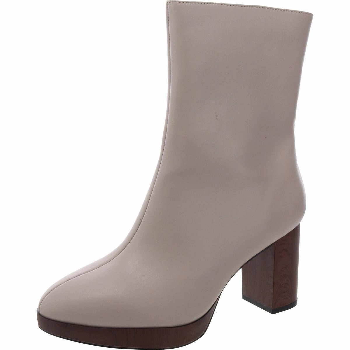 Womens Block Heel Man Made Mid-Calf Boots Eco Material Functional Minimalist