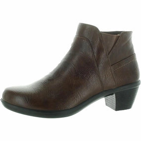 Womens Block Heel Manmade Ankle Boots Washable Open Toe Design