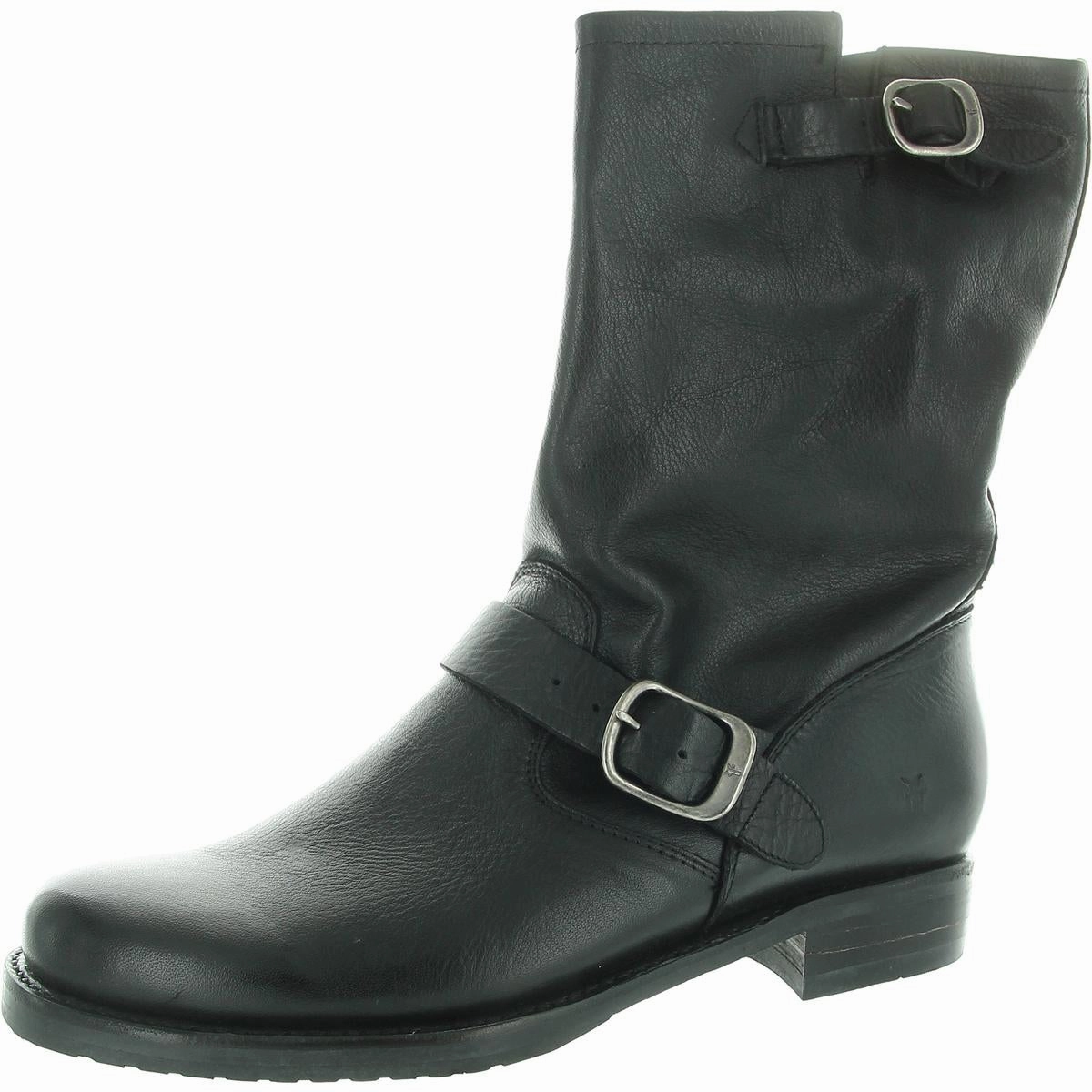 Quiet Sole Womens Buckle Leather Motorcycle Boots