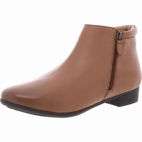 Womens Double Zipper Leather Ankle Boots Lightweight Footwear Comfortable Insole